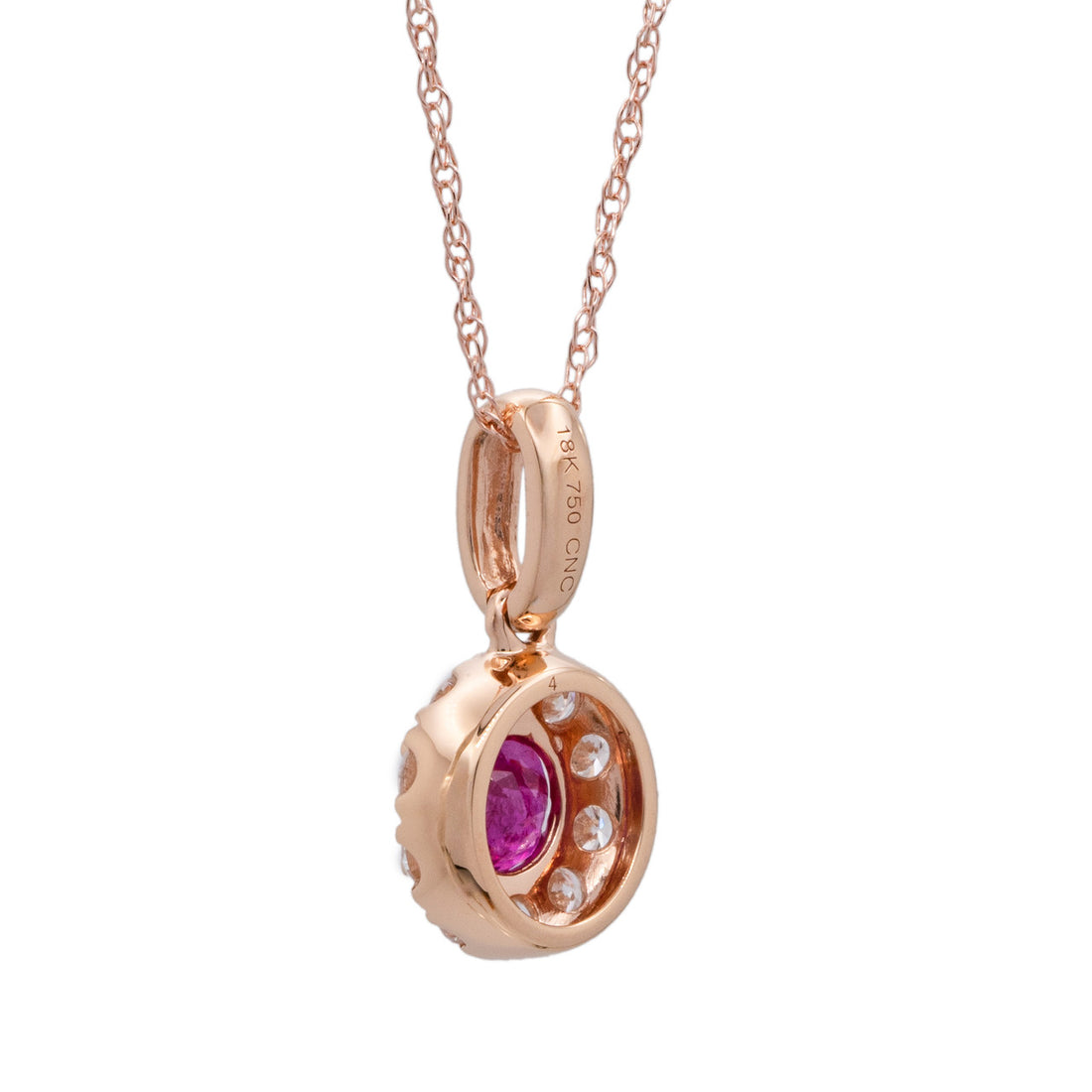 Peter Suchy .46 Carat Ruby Diamond Rose Gold Pendant Necklace – image 4