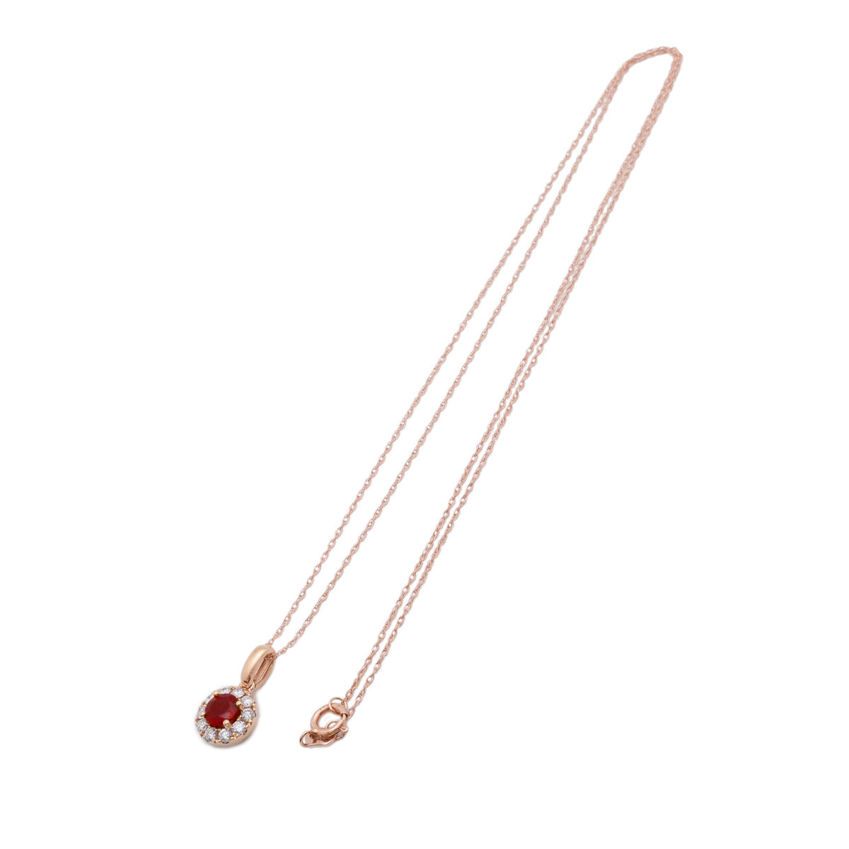 Peter Suchy .46 Carat Ruby Diamond Rose Gold Pendant Necklace – image 5
