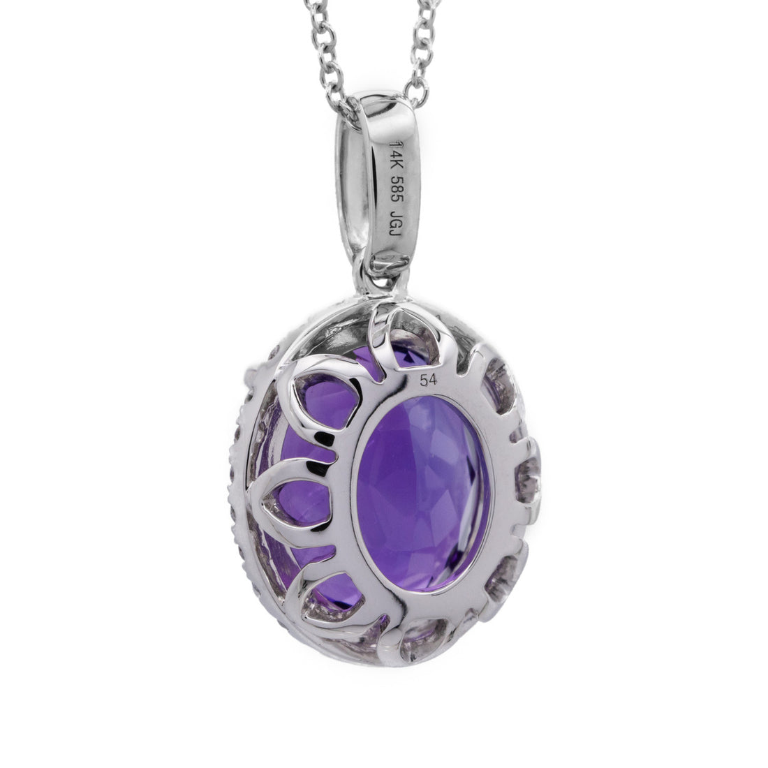 Peter Suchy 2.33 Carat Amethyst Diamond White Gold Pendant Necklace – image 3