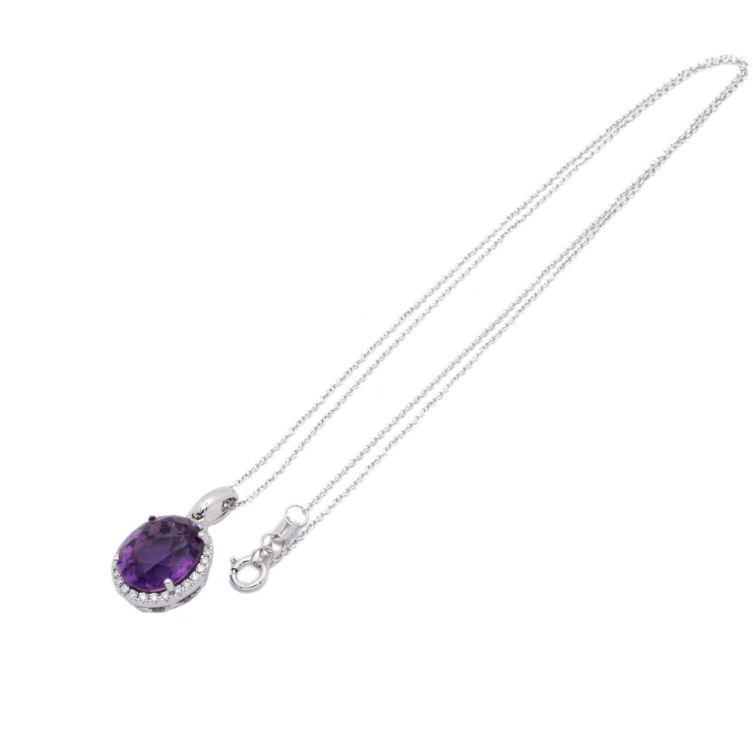 Peter Suchy 2.33 Carat Amethyst Diamond White Gold Pendant Necklace – image 5
