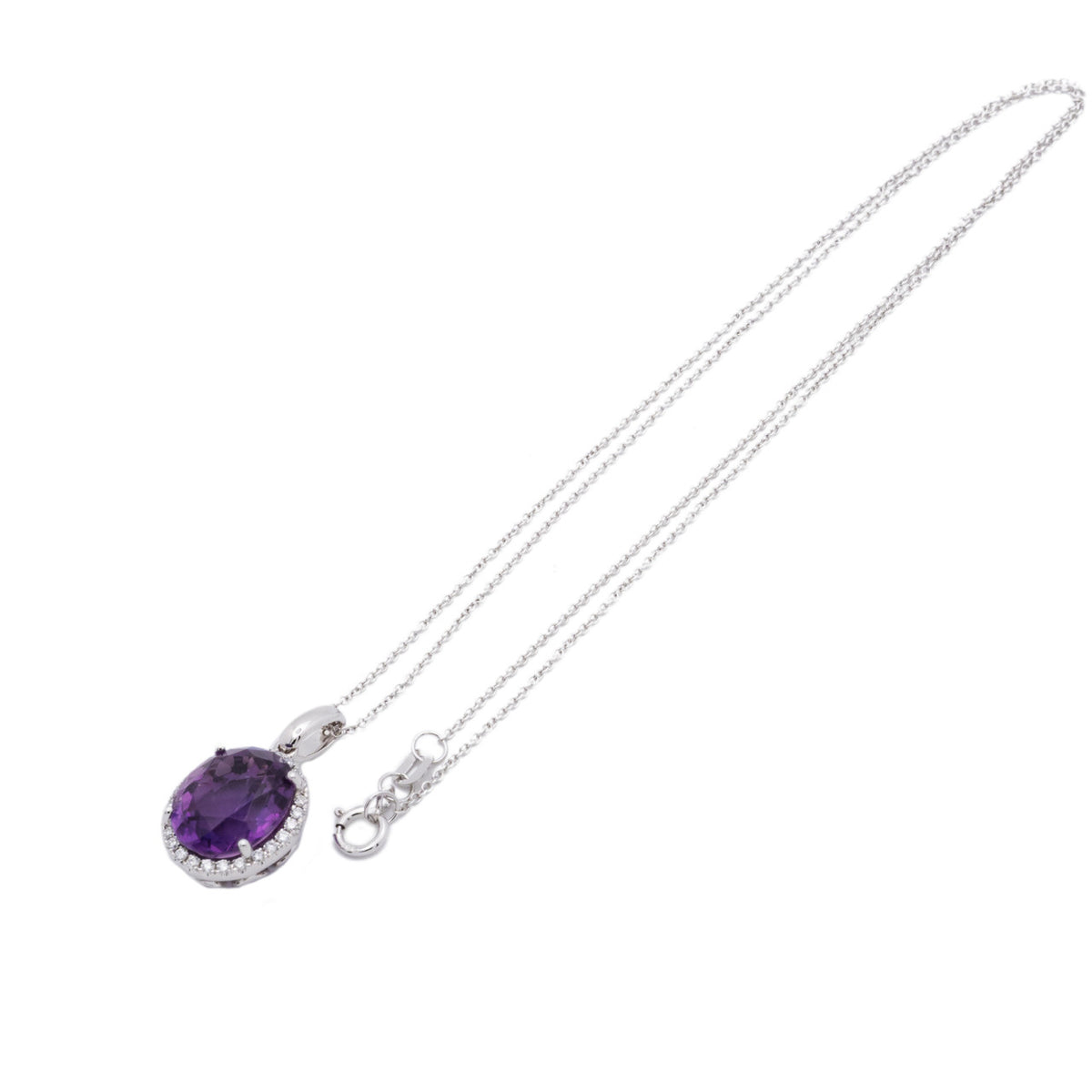 Peter Suchy 2.33 Carat Amethyst Diamond White Gold Pendant Necklace – image 5
