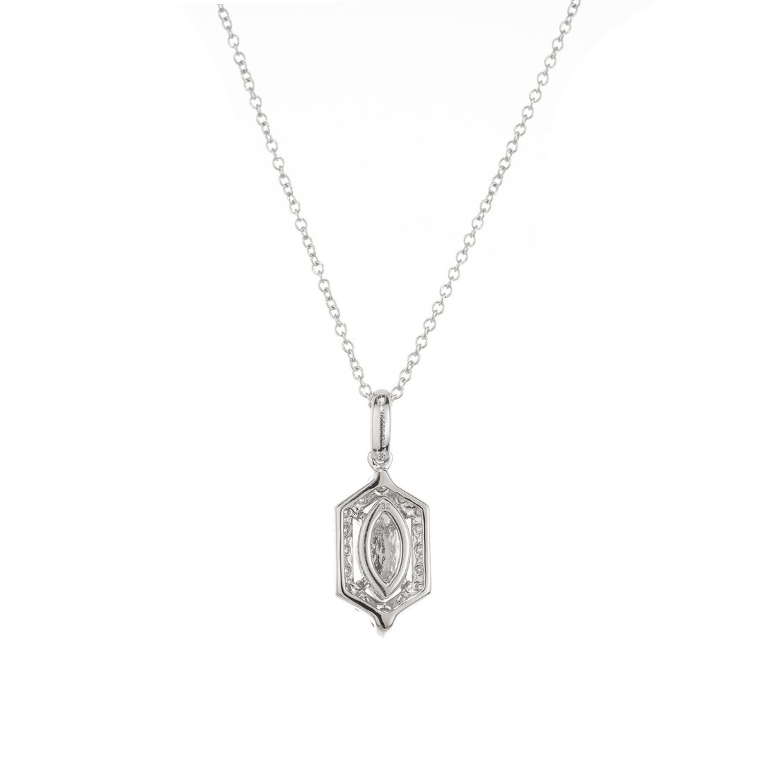 Peter Suchy .33 Carat Red Flash Opal Diamond White Gold Pendant Necklace – image 4