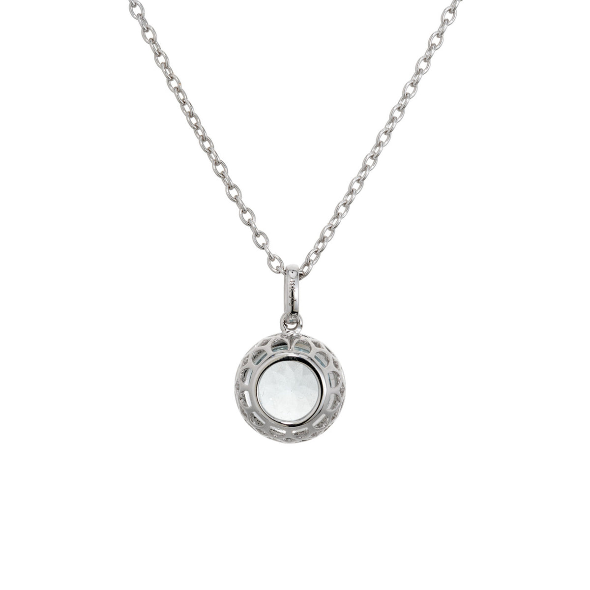 Peter Suchy 1.50 Carat Aquamarine Diamond Halo Pendant Neckalce – image 4