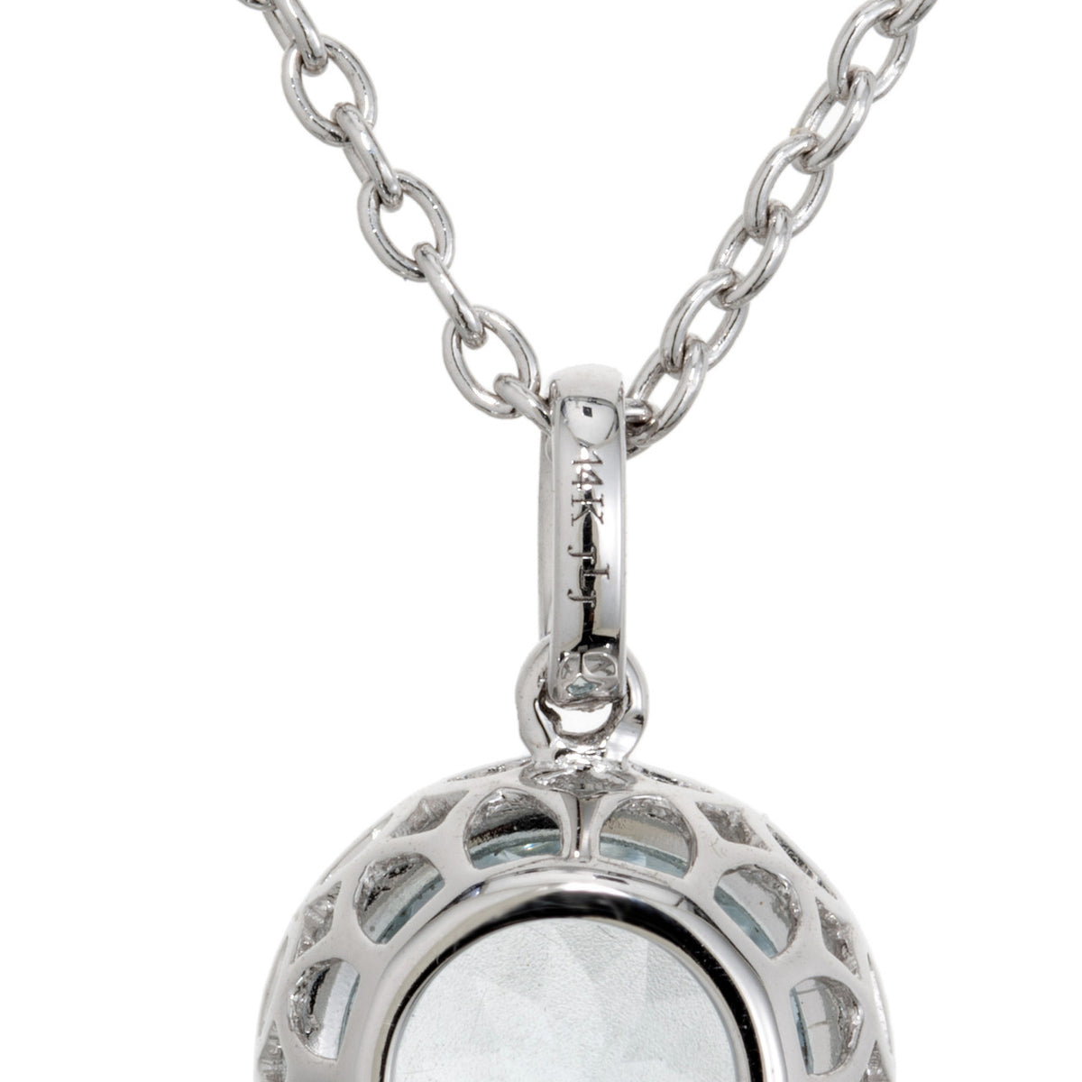 Peter Suchy 1.50 Carat Aquamarine Diamond Halo Pendant Neckalce – image 6