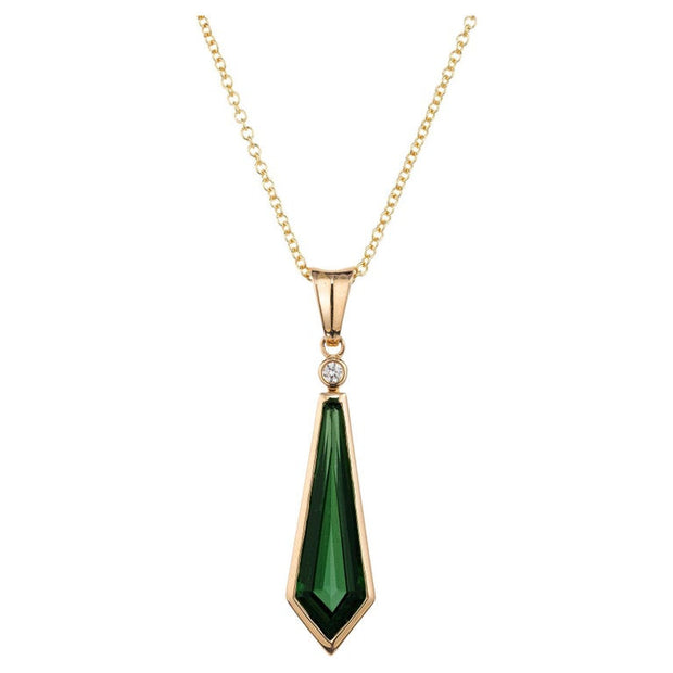 Peter Suchy 2.87 Carat Tourmaline Diamond Yellow Gold Pendant Necklace