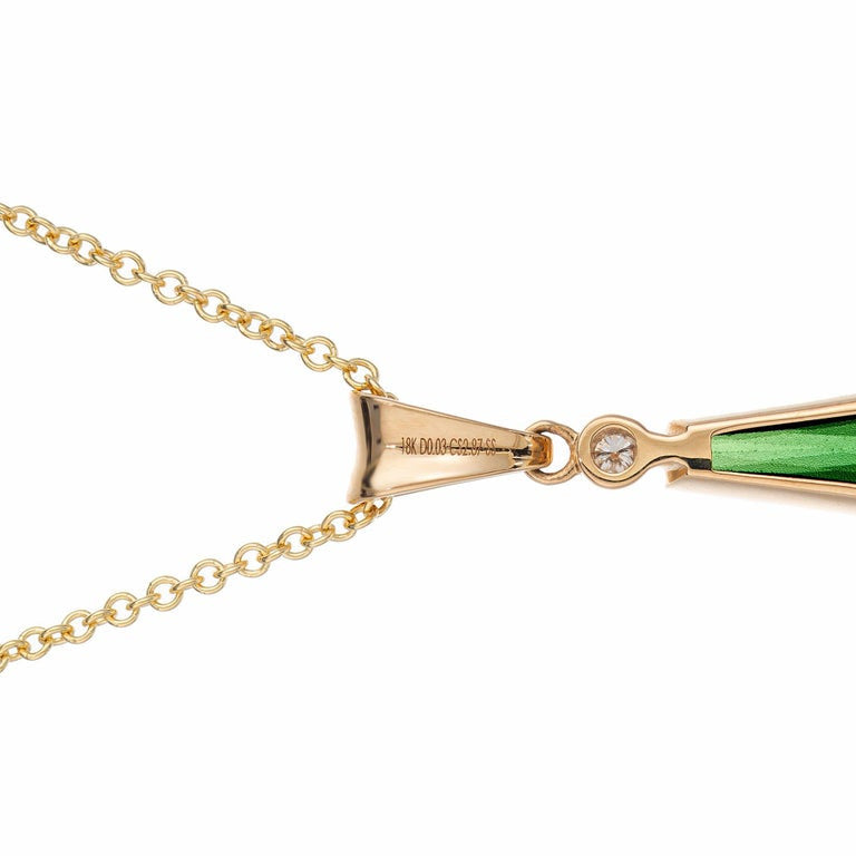 Peter Suchy 2.87 Carat Tourmaline Diamond Yellow Gold Pendant Necklace – image 5