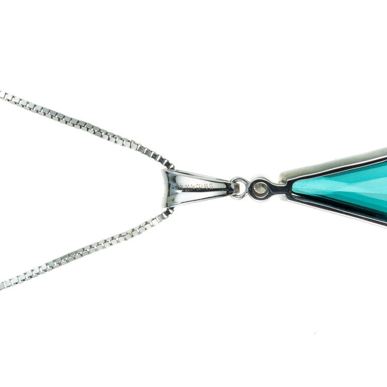 Peter Suchy 4.95 Carat Tourmaline Diamond White Gold Pendant Necklace – image 5