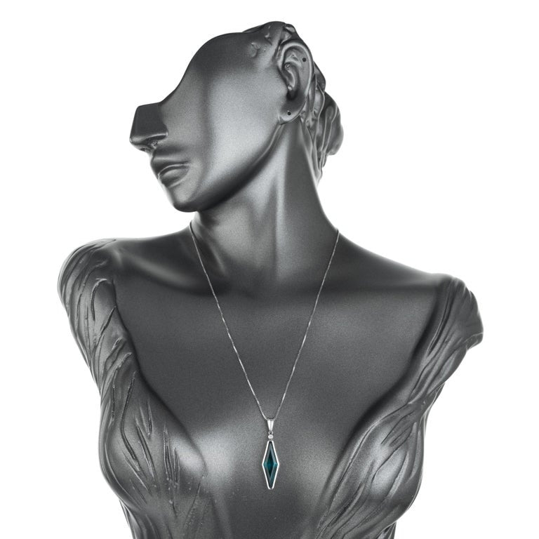 Peter Suchy 4.95 Carat Tourmaline Diamond White Gold Pendant Necklace – image 6