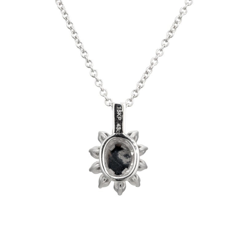 Peter Suchy .43 Carat Black Opal Diamond White Gold Pendant Necklace – image 4