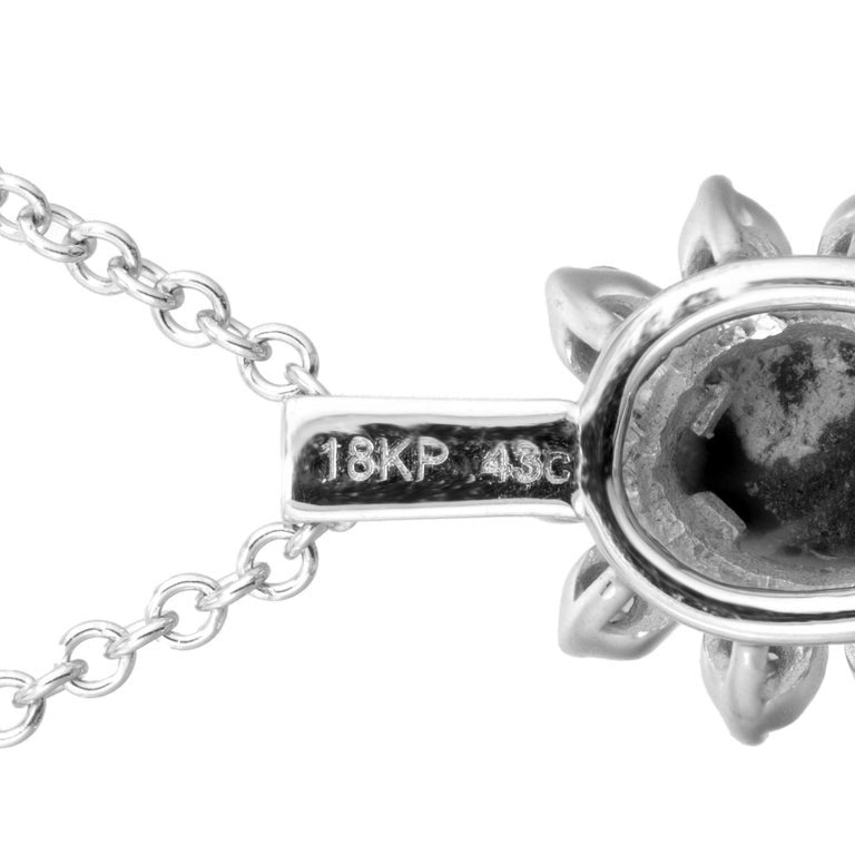 Peter Suchy .43 Carat Black Opal Diamond White Gold Pendant Necklace – image 6