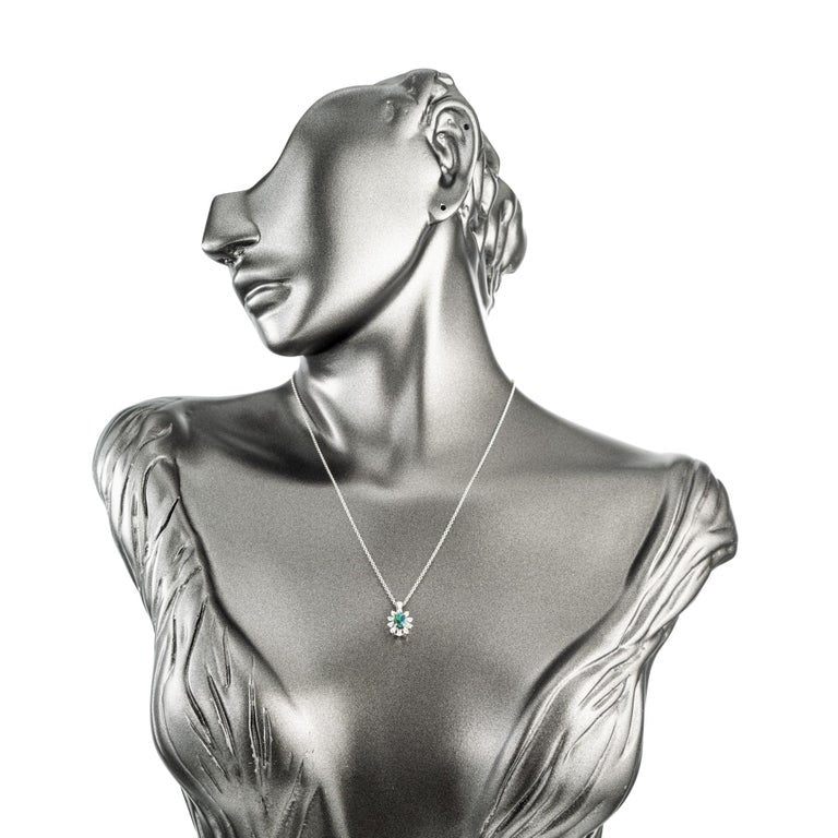 Peter Suchy .43 Carat Black Opal Diamond White Gold Pendant Necklace – image 7