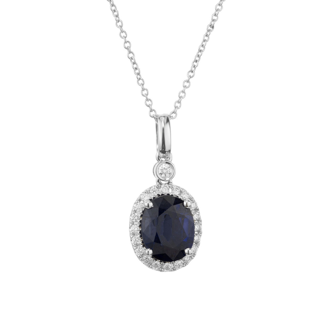 Peter Suchy 2.85 Carat Sapphire Diamond White Gold Pendant Necklace – image 2