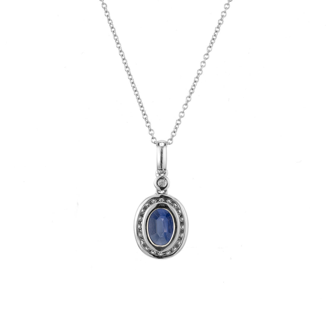 Peter Suchy 2.85 Carat Sapphire Diamond White Gold Pendant Necklace – image 5
