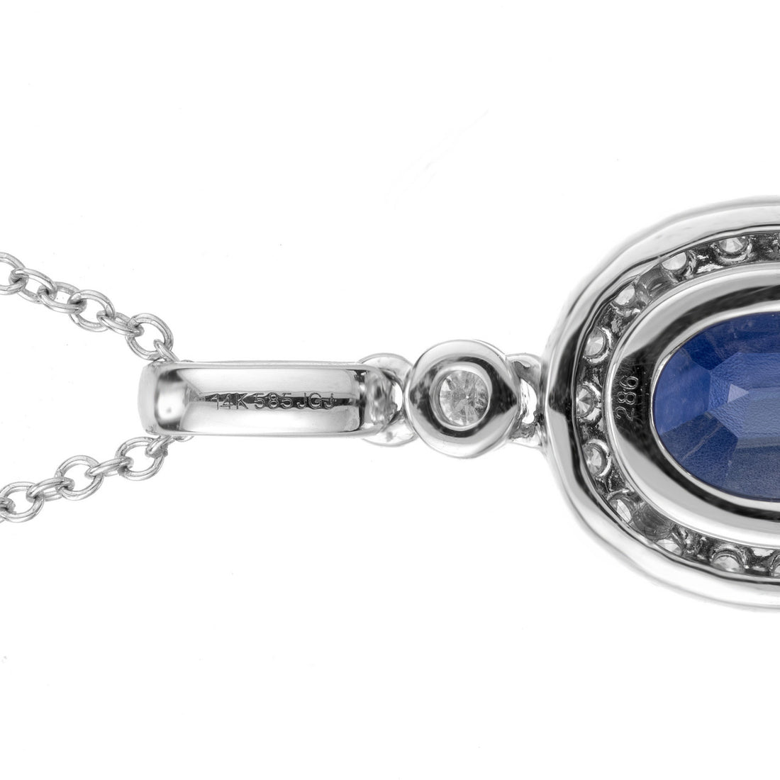 Peter Suchy 2.85 Carat Sapphire Diamond White Gold Pendant Necklace – image 6