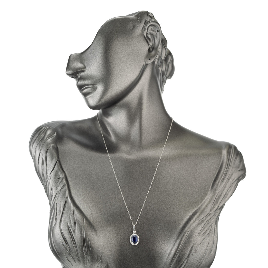 Peter Suchy 2.85 Carat Sapphire Diamond White Gold Pendant Necklace – image 7