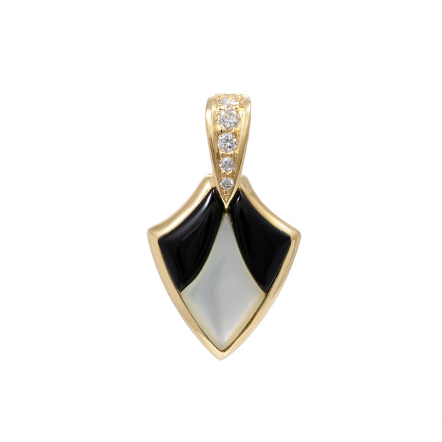 Kabana .10 Carat Diamond Onyx Mother of Pearl Pendant Enhancer