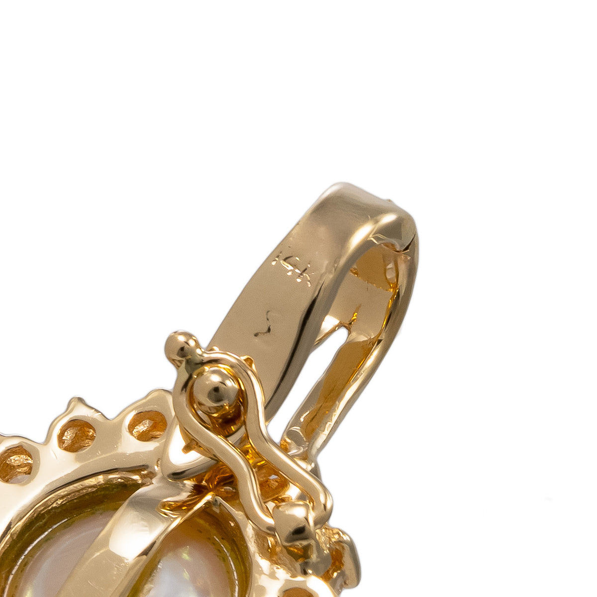 .40 Carat Diamond Pearl Yellow Gold Pendant Enhancer – image 3