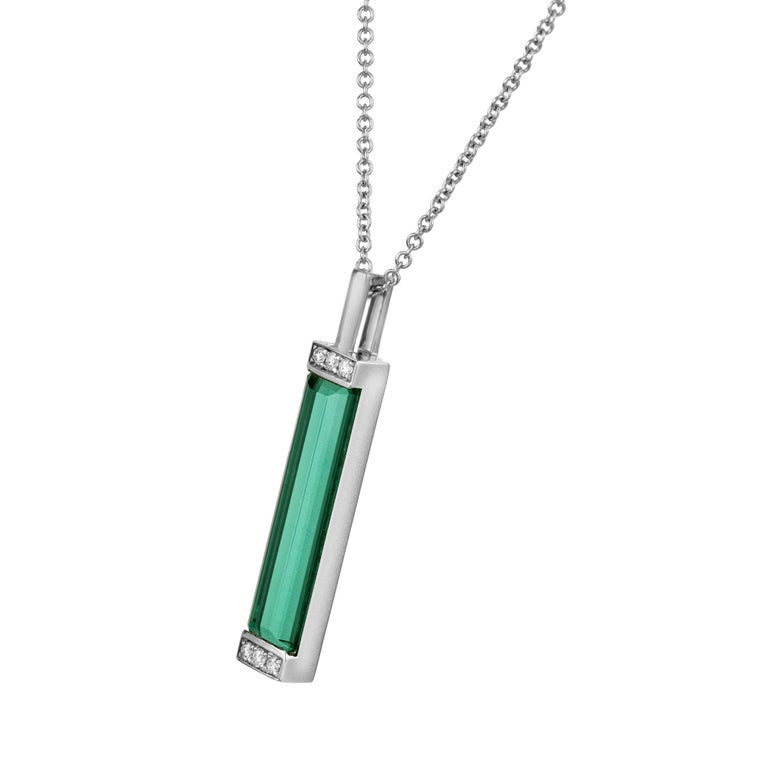 Peter Suchy 5.24 Carat Tourmaline Diamond White Gold Pendant Necklace – image 3