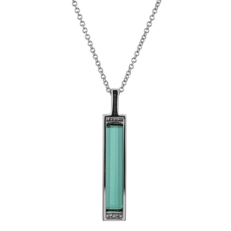 Peter Suchy 5.24 Carat Tourmaline Diamond White Gold Pendant Necklace – image 4
