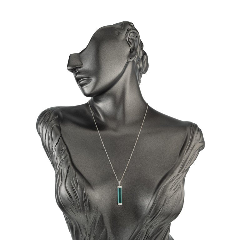 Peter Suchy 5.24 Carat Tourmaline Diamond White Gold Pendant Necklace – image 7