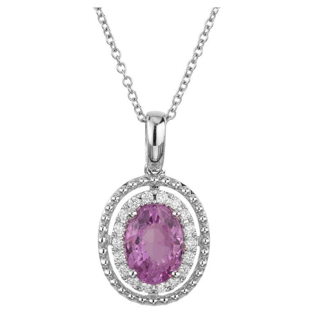 Peter Suchy GIA Certified 1.48 Carat Spinel Diamond White Gold Pendant Necklace