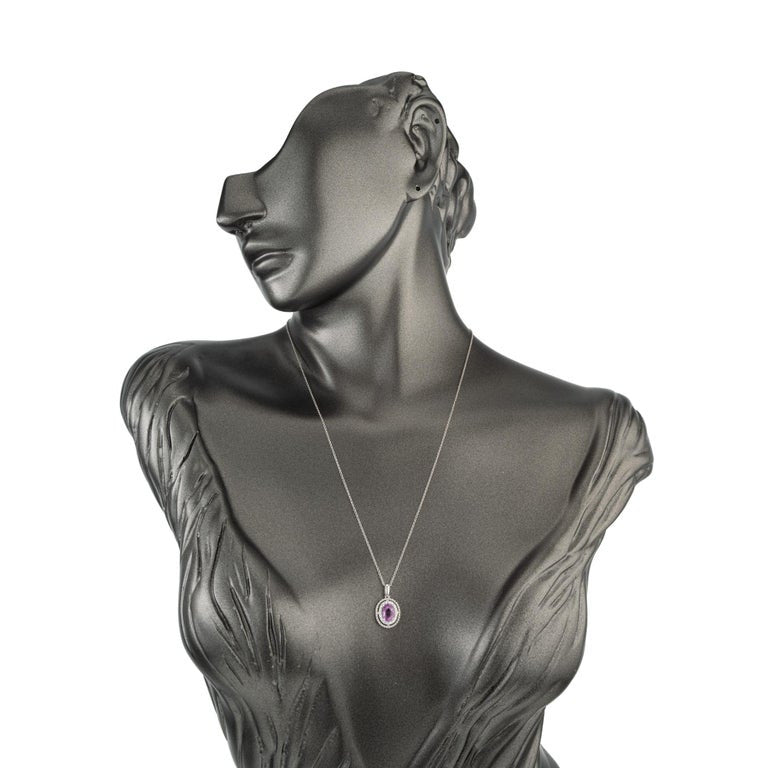 Peter Suchy GIA Certified 1.48 Carat Spinel Diamond White Gold Pendant Necklace – image 8