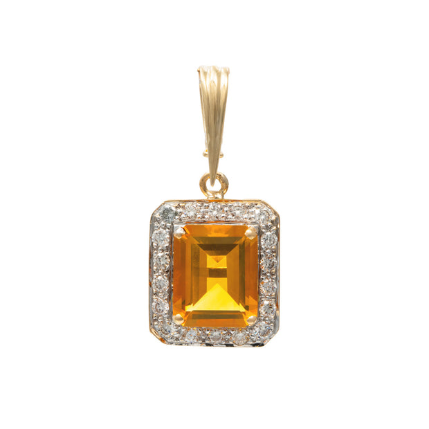 4.30 Carat Citirne Diamond Yellow Gold Pendant