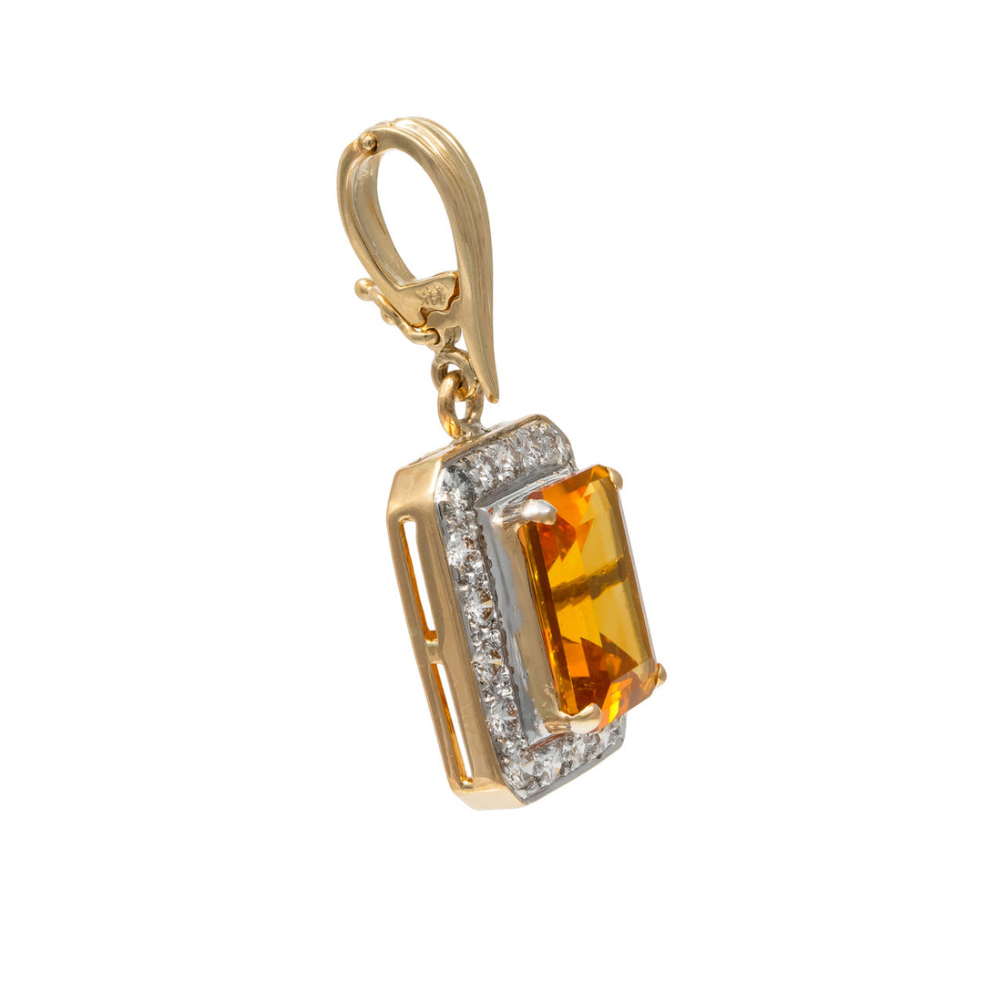 4.30 Carat Citirne Diamond Yellow Gold Pendant – image 2