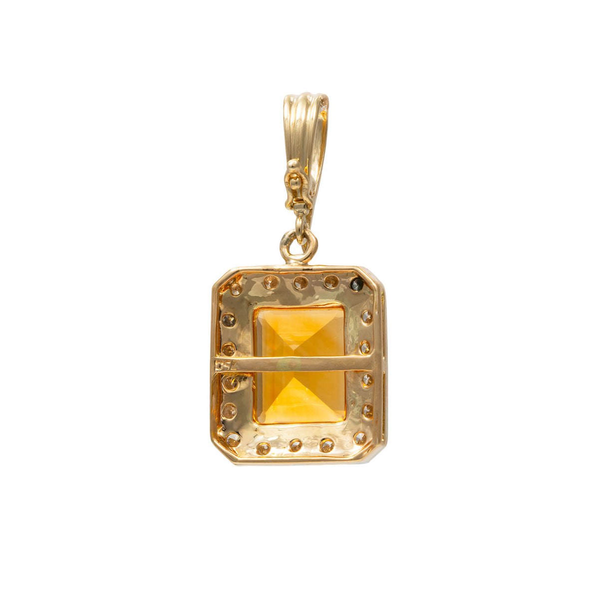 4.30 Carat Citirne Diamond Yellow Gold Pendant – image 3