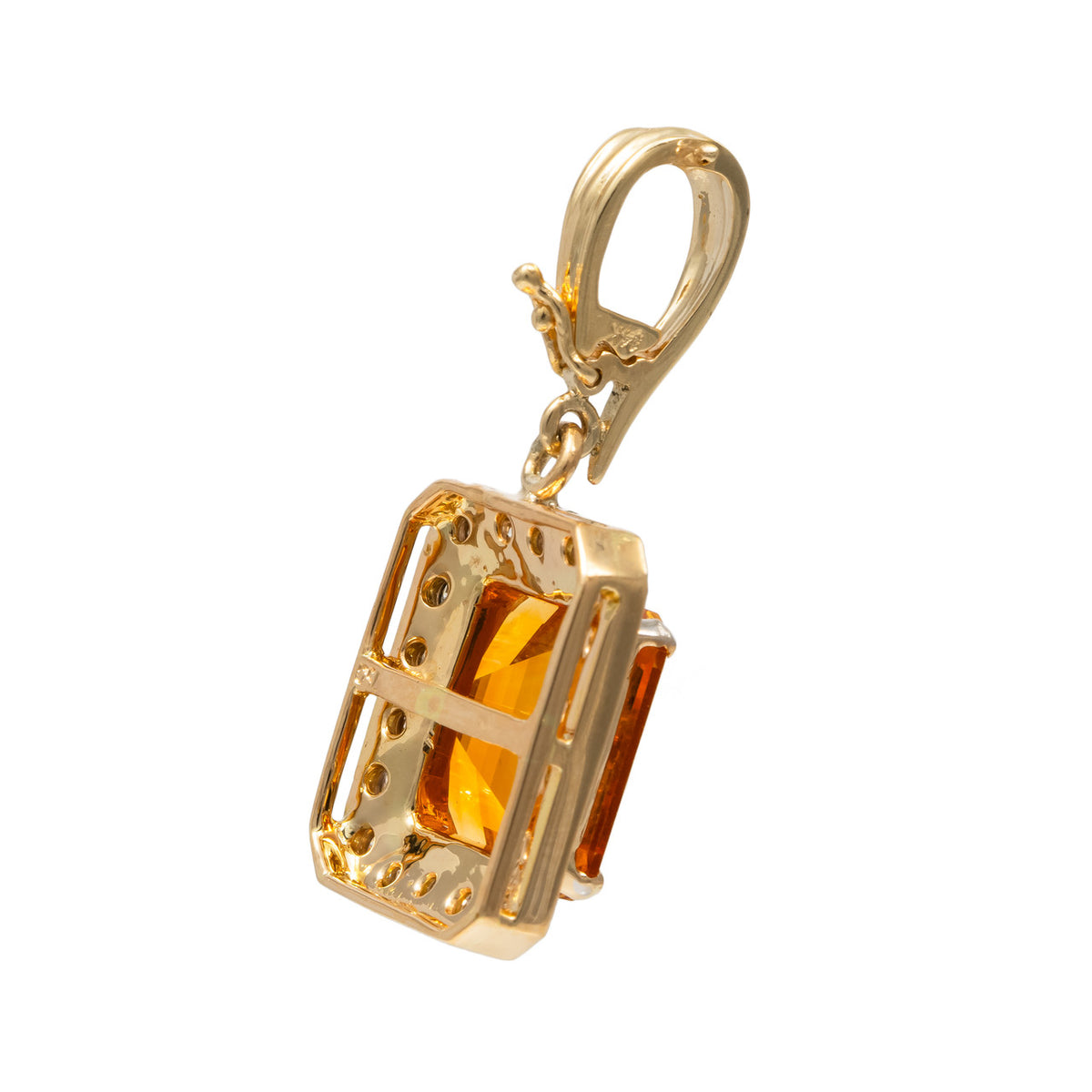 4.30 Carat Citirne Diamond Yellow Gold Pendant – image 4