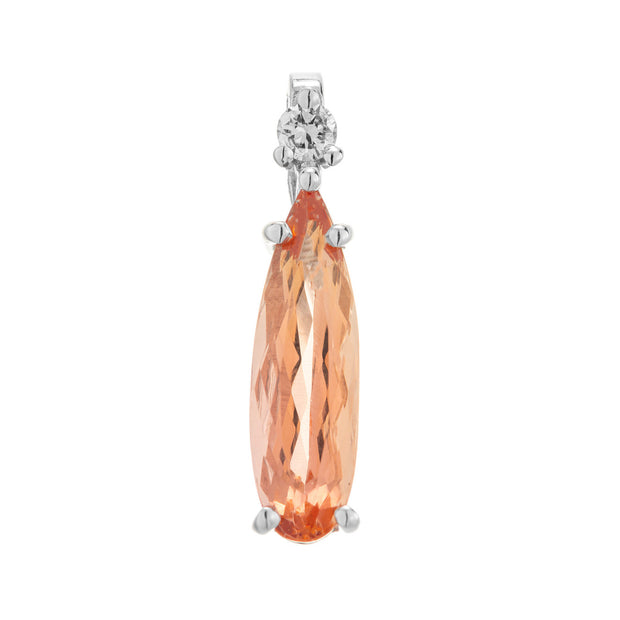 Peter Suchy 1.98 Carat Pear Topaz Diamond Platinum Pendant