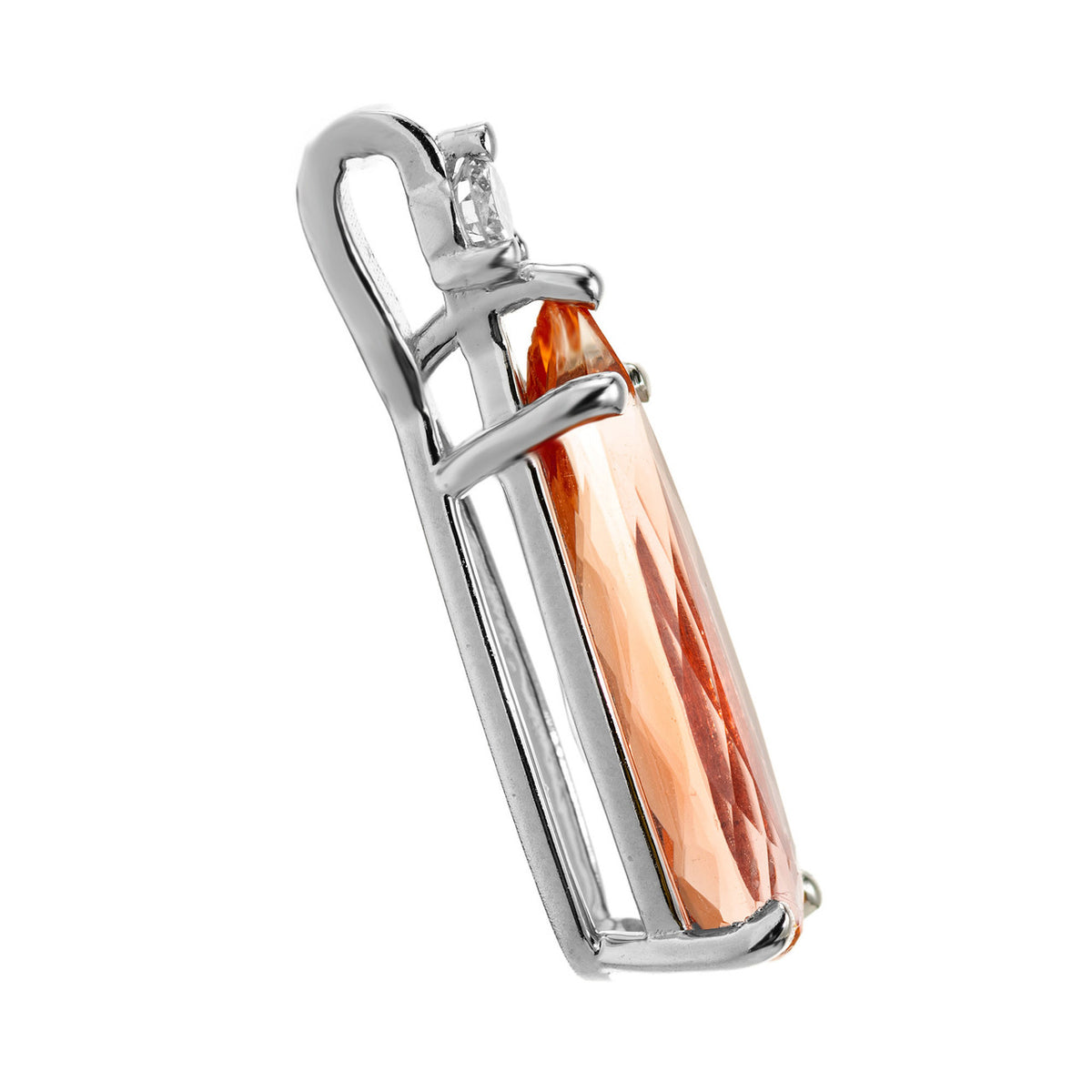 Peter Suchy 1.98 Carat Pear Topaz Diamond Platinum Pendant – image 2