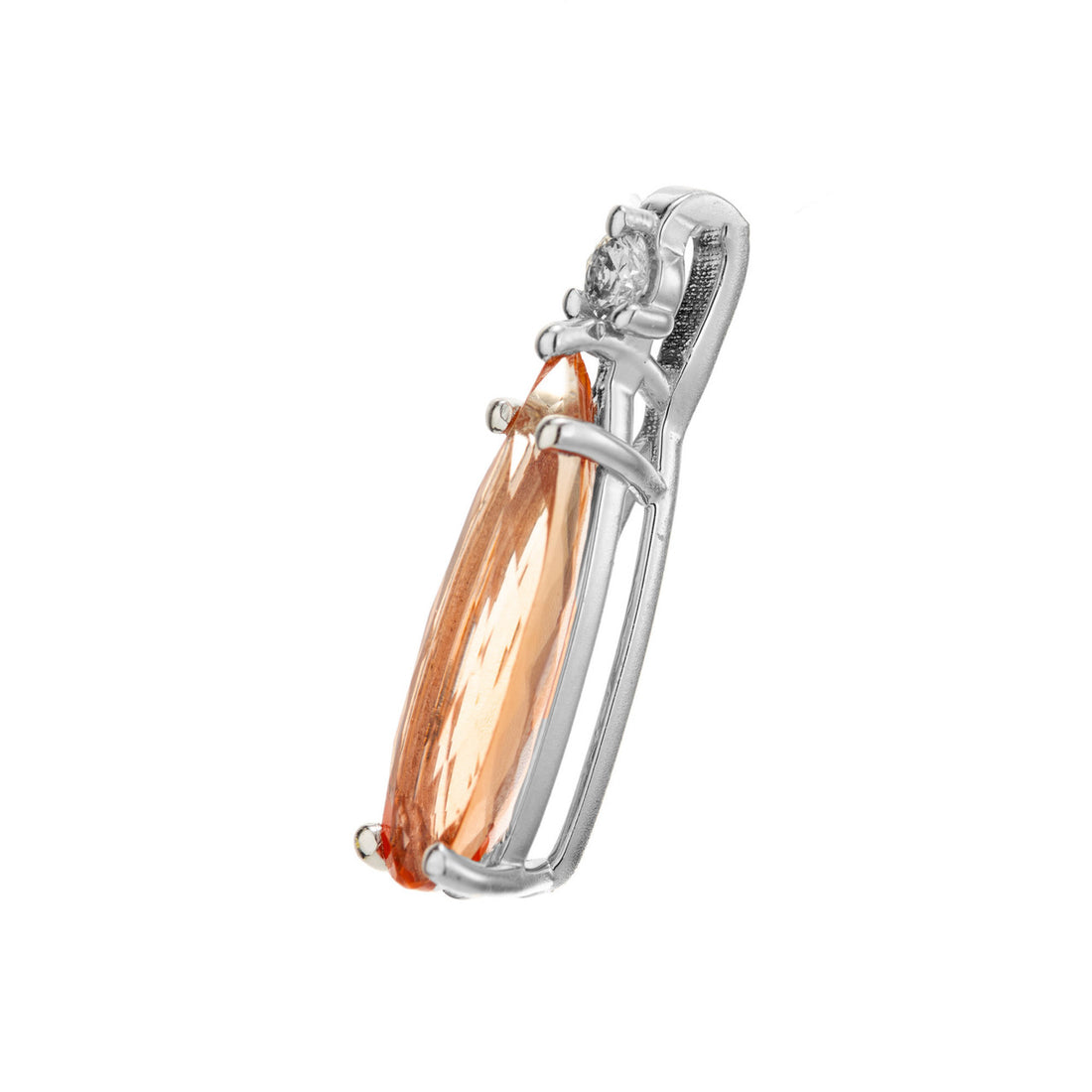 Peter Suchy 1.98 Carat Pear Topaz Diamond Platinum Pendant – image 3