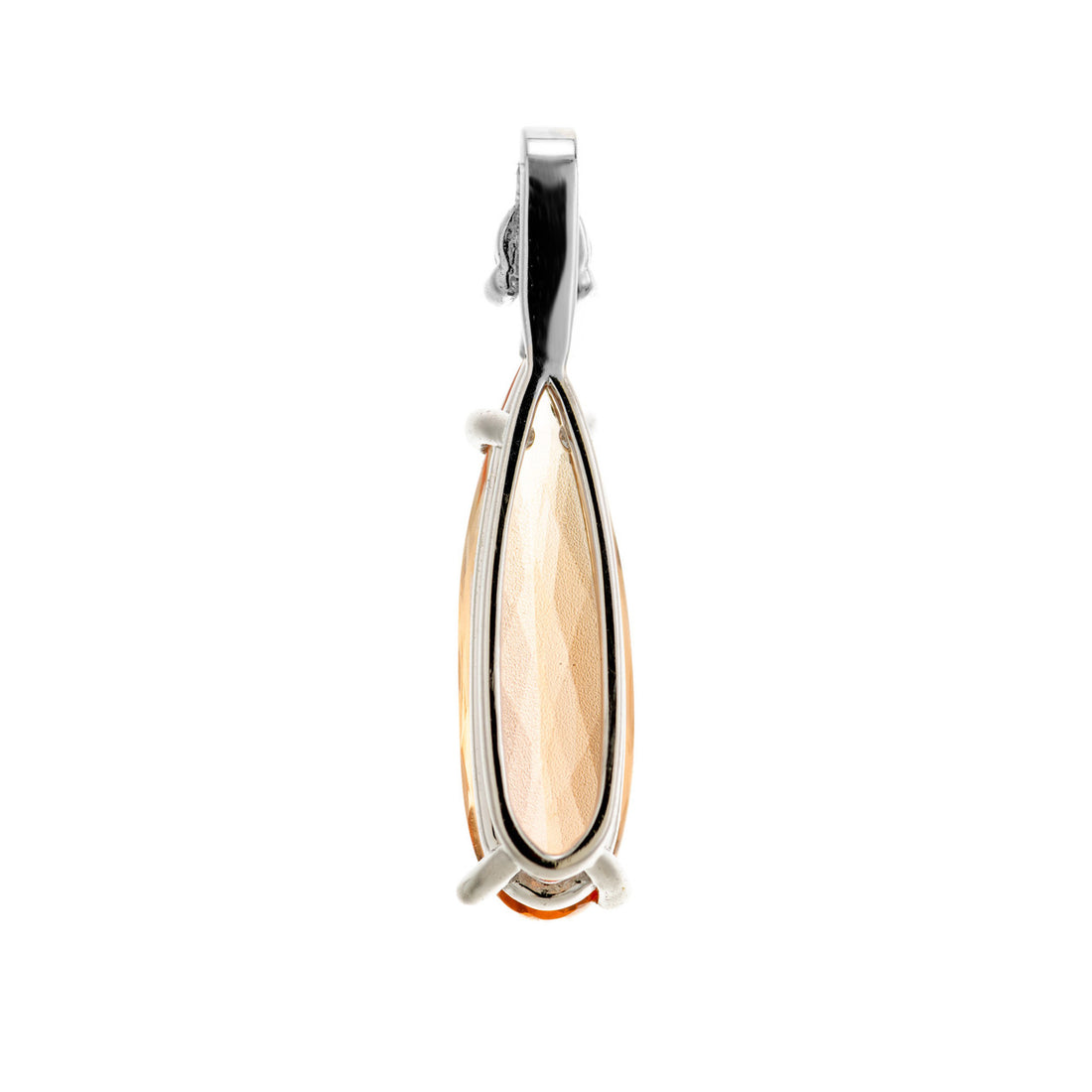Peter Suchy 1.98 Carat Pear Topaz Diamond Platinum Pendant – image 4