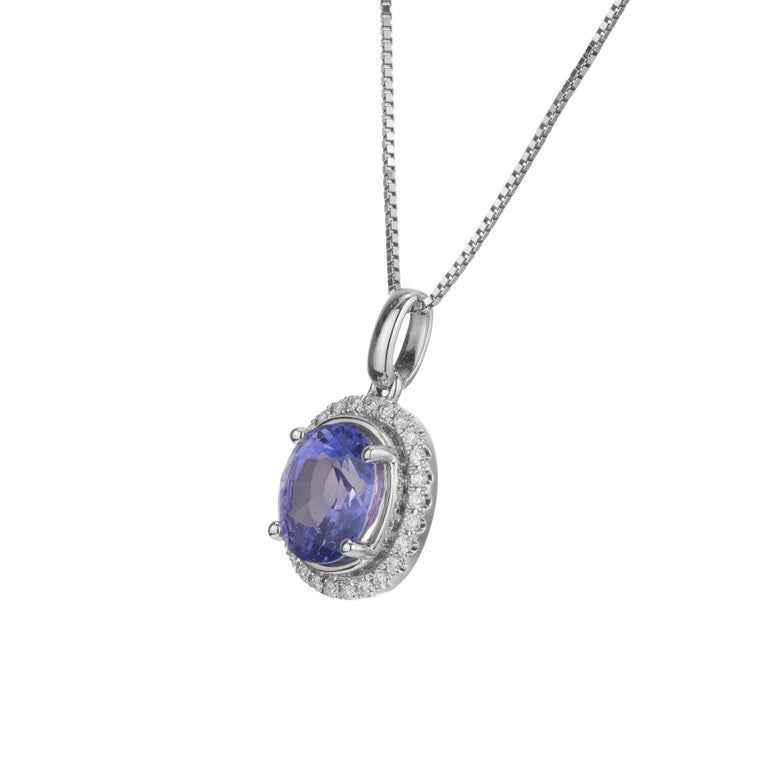 Peter Suchy GIA Certified 2.62 Carat Sapphire Diamond White Gold Necklace – image 4