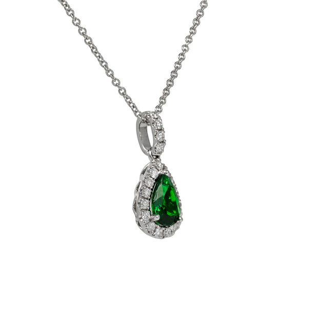 Peter Suchy .66 Carat Garnet Diamond White Gold Pendant Necklace