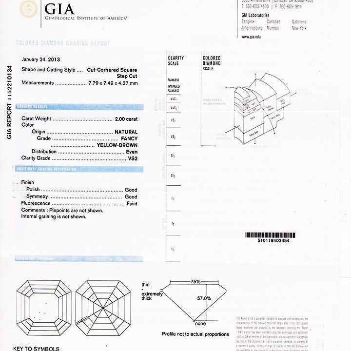 Peter Suchy GIA Certified 2.00 Carat Brown Diamond Halo Platinum Engagement Ring – image 3