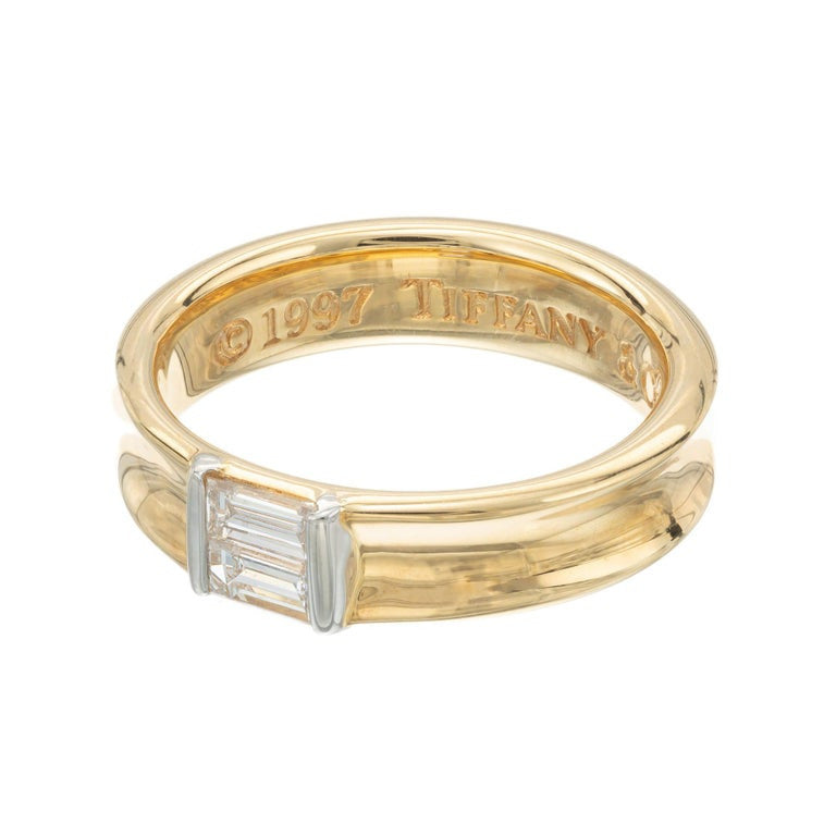 Tiffany & Co .24 Carat Diamond Yellow Gold Stackable Band Ring – image 3