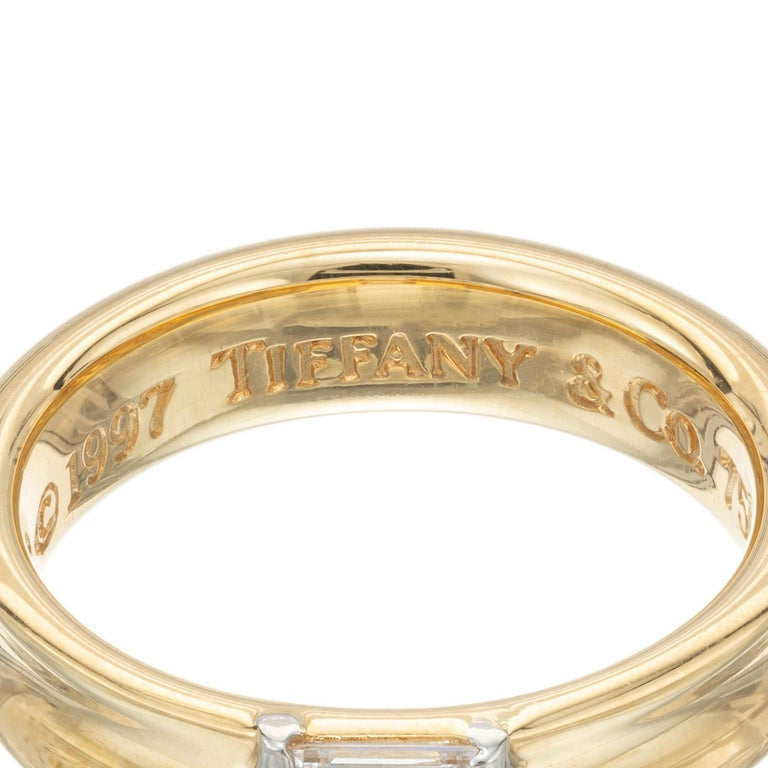 Tiffany & Co .24 Carat Diamond Yellow Gold Stackable Band Ring – image 8