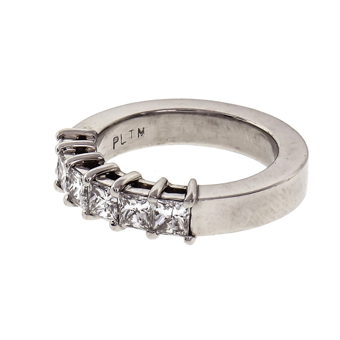 Princess Cut 6 Diamond Wedding Band Ring 1.32ct Platinum – image 2