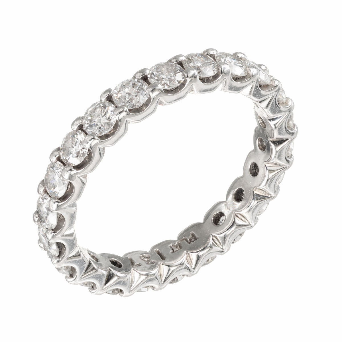 1.37 Carat Diamond Platinum Eternity Band Ring