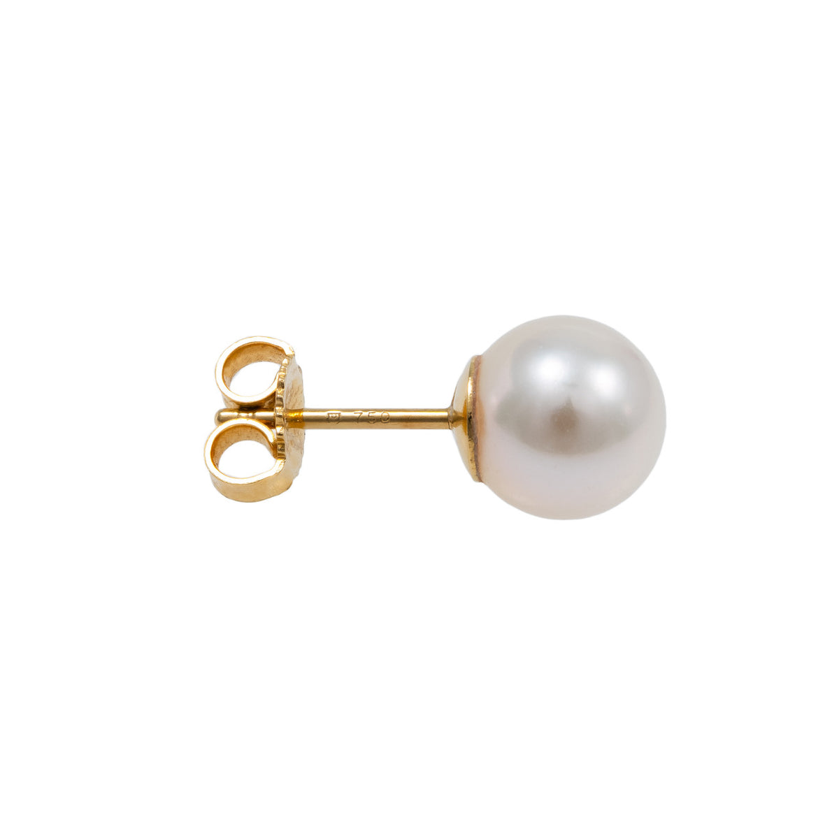 Mikimoto Akoya Cultured Pearl Yellow Gold Stud Earrings – image 4