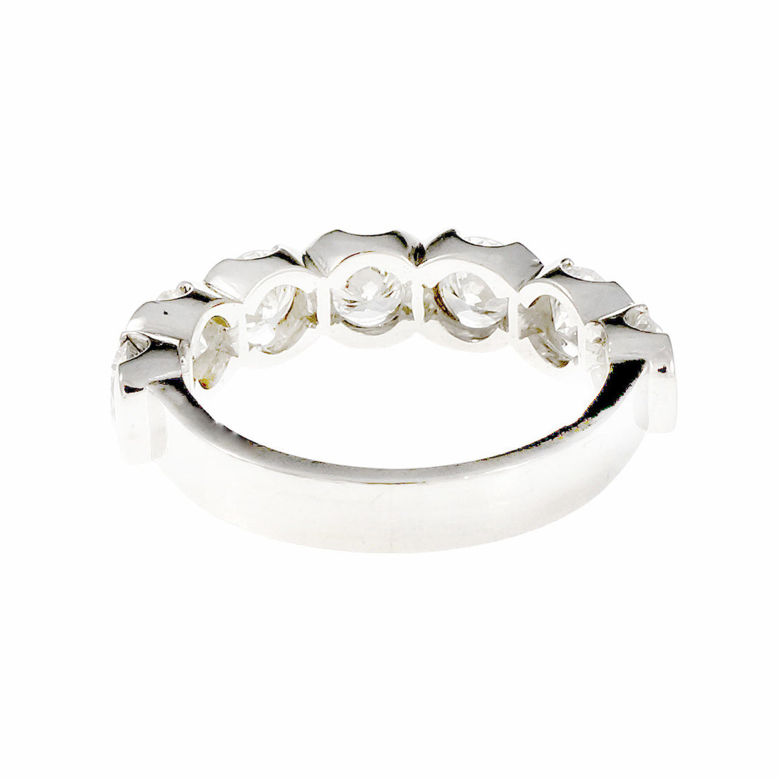 Semi Bezel Set 7 Diamond Band Ring 2.10ct Platinum – image 4