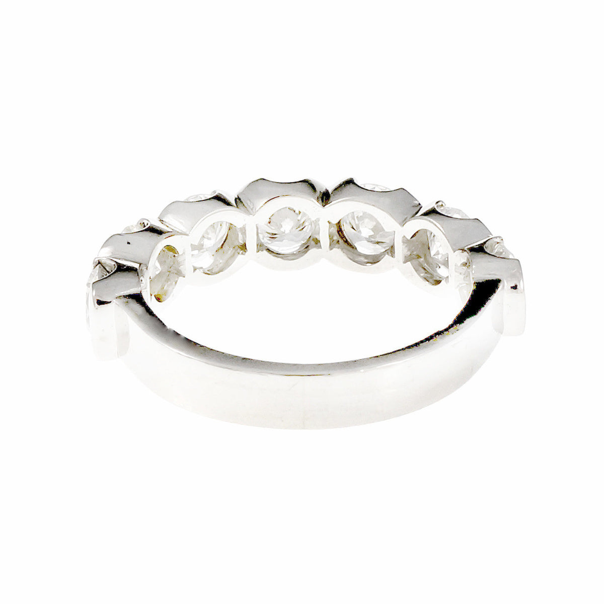 Semi Bezel Set 7 Diamond Band Ring 2.10ct Platinum – image 4