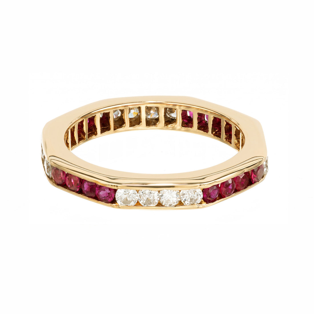 .30 Carat Diamond Ruby 14k Yellow Gold Wedding Band Ring – image 3