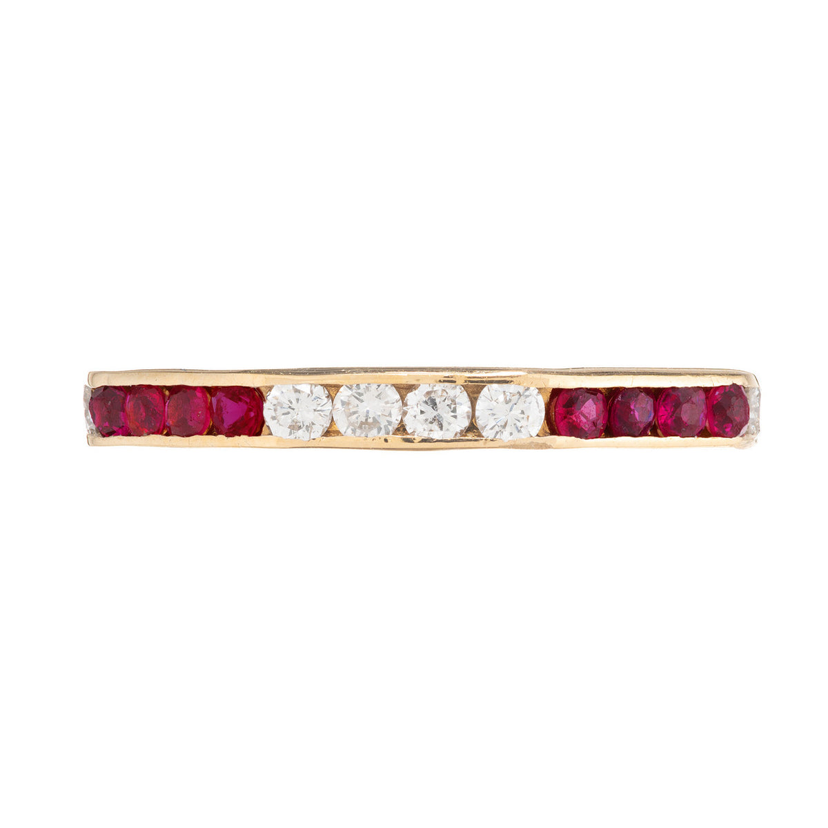 .30 Carat Diamond Ruby 14k Yellow Gold Wedding Band Ring – image 2