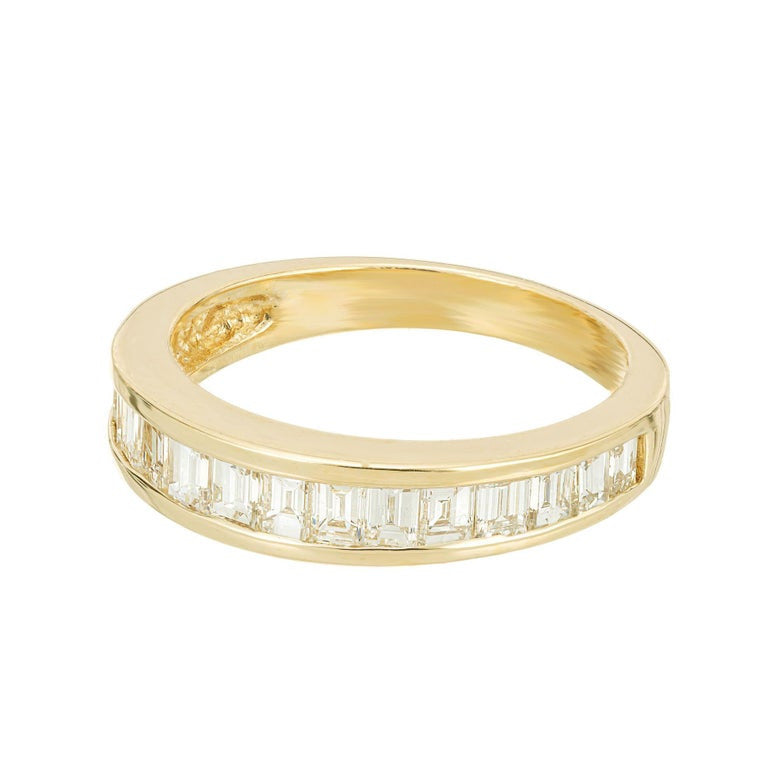 1.15 Carat Diamond Yellow Gold Channel Set Wedding Band Ring – image 2