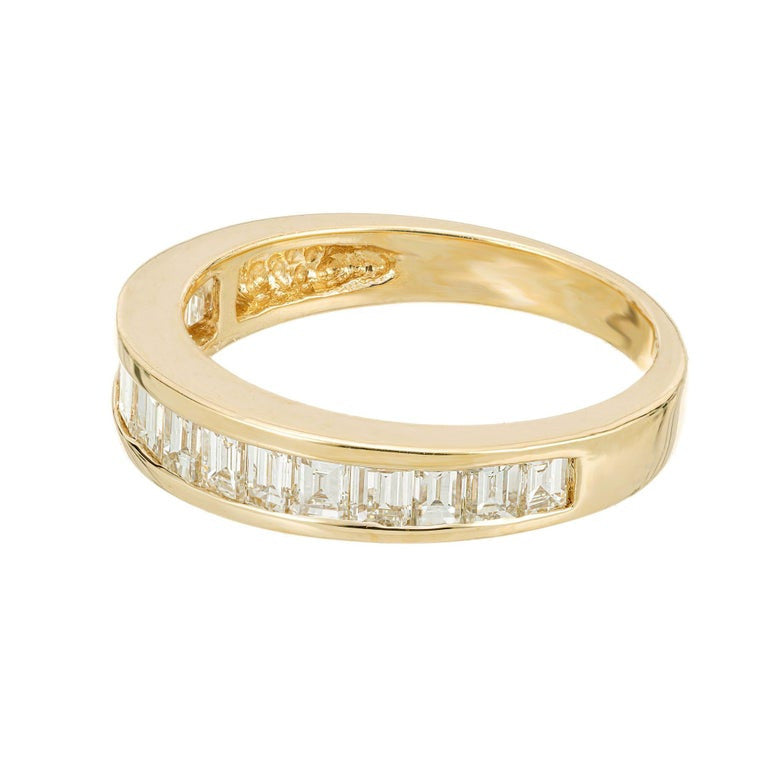 1.15 Carat Diamond Yellow Gold Channel Set Wedding Band Ring – image 3