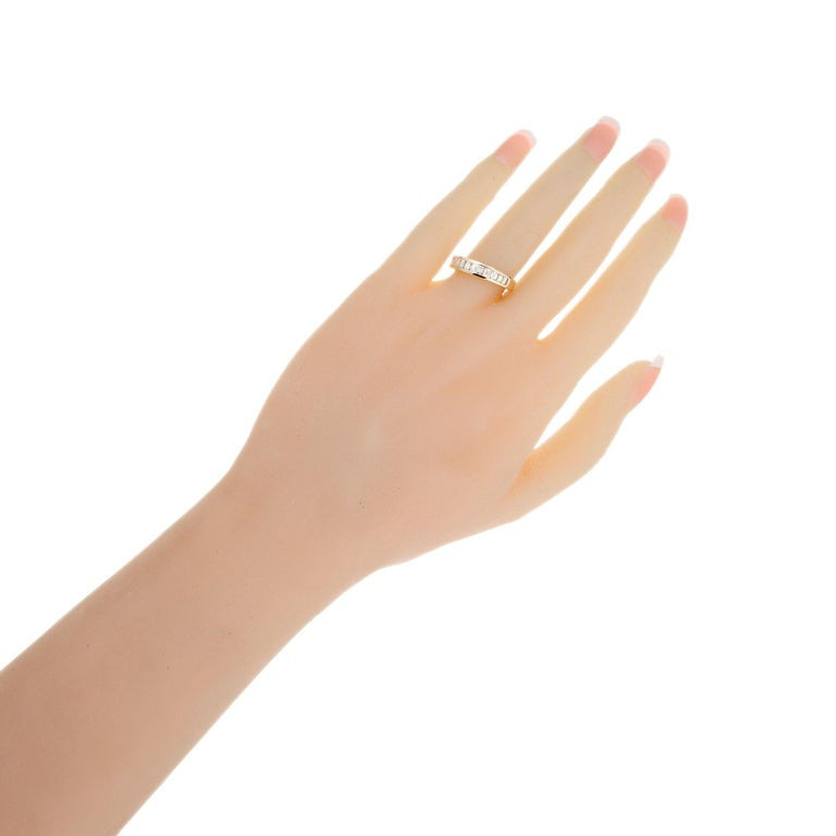1.15 Carat Diamond Yellow Gold Channel Set Wedding Band Ring – image 5