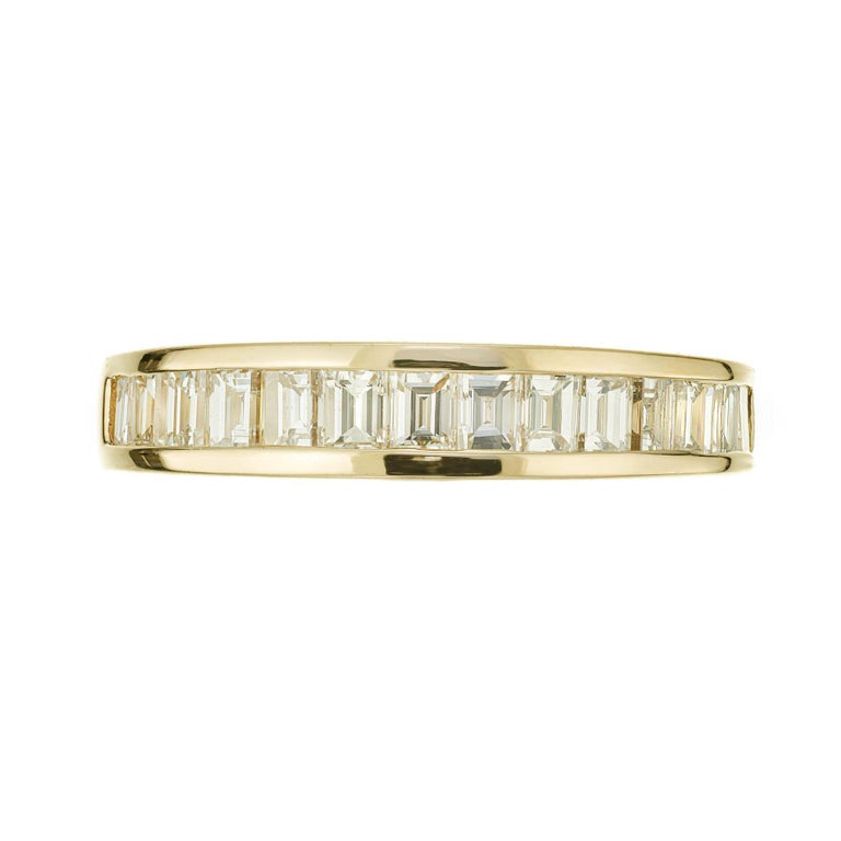 1.15 Carat Diamond Yellow Gold Channel Set Wedding Band Ring – image 6